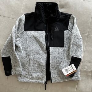Reebok Black and Gray Fleece Jacket